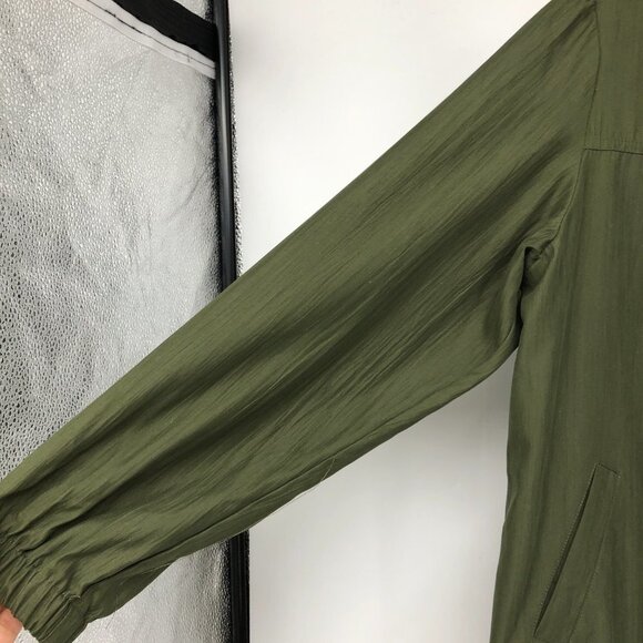 Alia Moss Green Full Zip Up Shirt or Lightweight Jacket size 10 - Picture 6 of 13